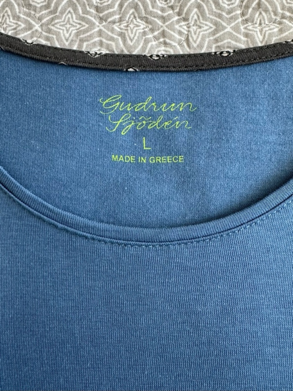 Gudrun Sjoden Short Sleeve Midi Dress Blue Knit Organic Cotton Modal Size L - Picture 4 of 9